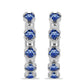 Pendientes de Plata con Moisanita azul real certificado y cultivado en laboratorio
