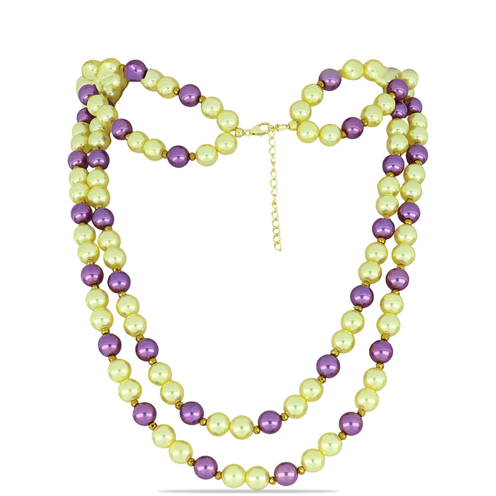 Collar de Plata Bañada en Oro con Perla Melocotón de Agua Dulce y Hematita de Cerro Bolívar 1 