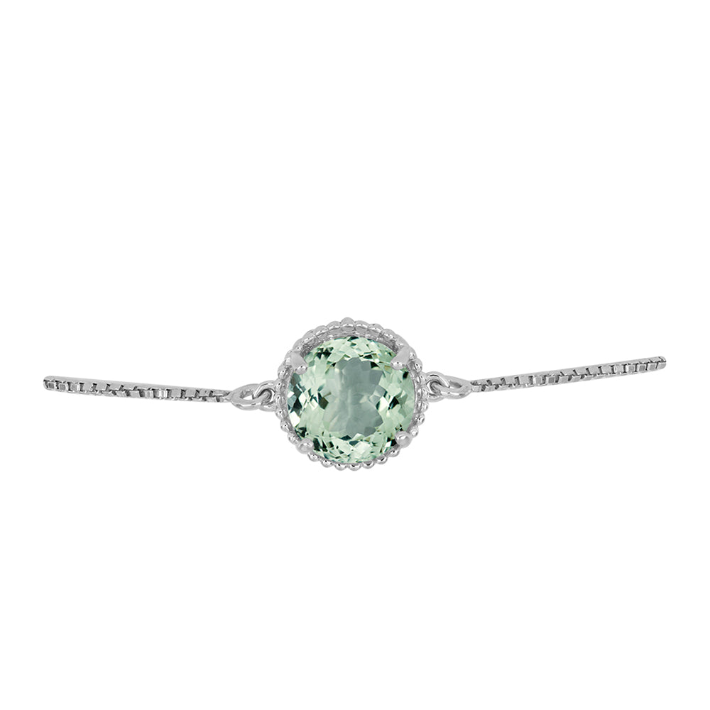 Pulsera de Plata con Amatista Verde 2 