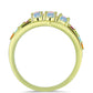 Anillo de Plata Bañada en Oro con Ópalo Welo y Chakra Turmalina