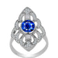 Anillo de Plata con Zafiro Azul Australiano y Topacio Blanco