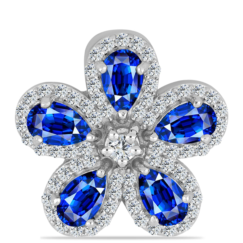 Colgante de Plata con Zafiro Azul Australiano y Topacio Blanco