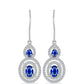 Pendientes de Plata con Zafiro Azul Australiano y Topacio Blanco