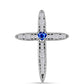 Cruz Colgante de Plata con Zafiro Azul Australiano y Zircón Blanco