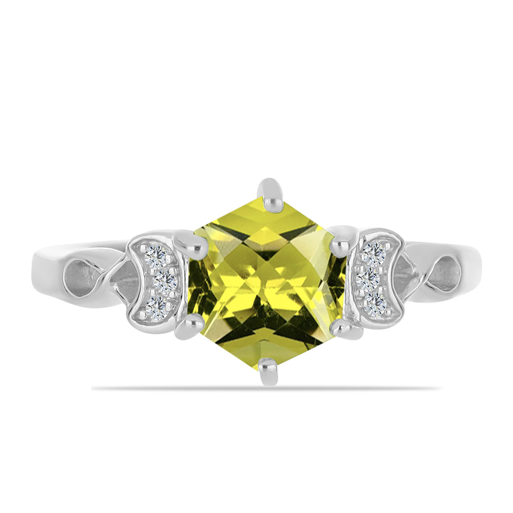 Anillo de Plata con Topacio Limón y Topacio Blanco 1 