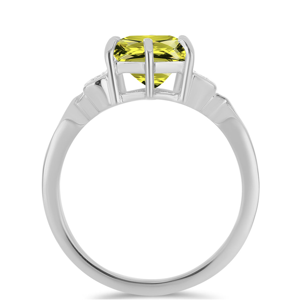 Anillo de Plata con Topacio Limón y Topacio Blanco 2 