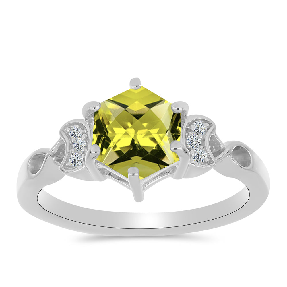 Anillo de Plata con Topacio Limón y Topacio Blanco 3 
