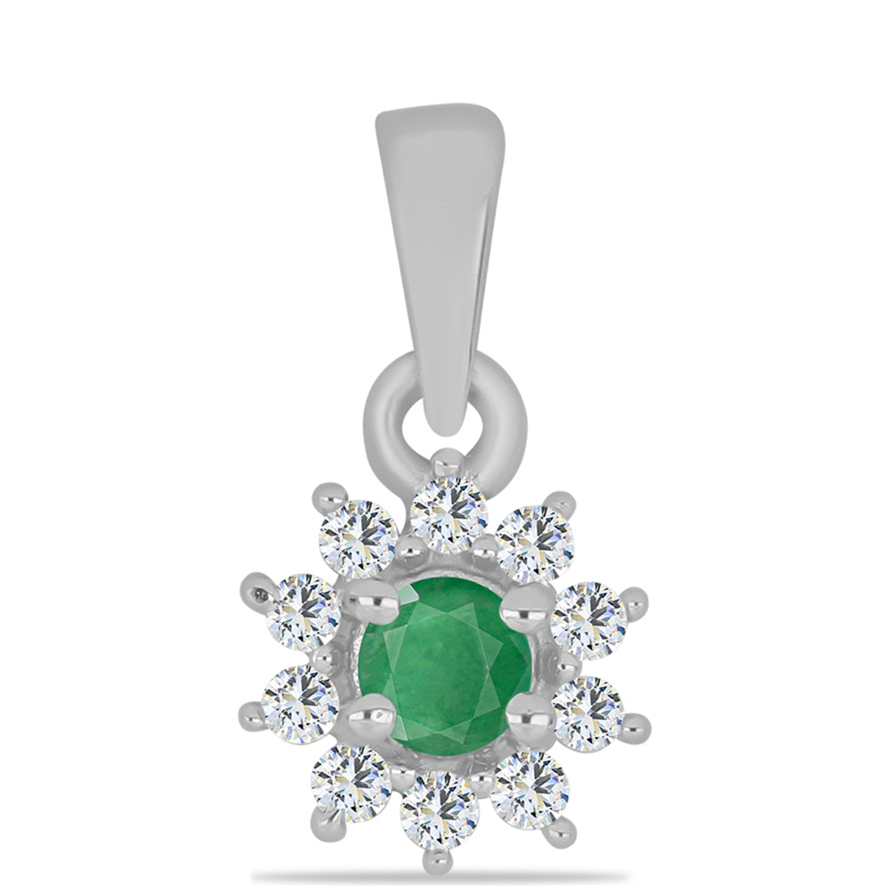 Conjunto de Plata con Rubí de Madagascar y Esmeralda de Brasil ( Colgante ) 2 