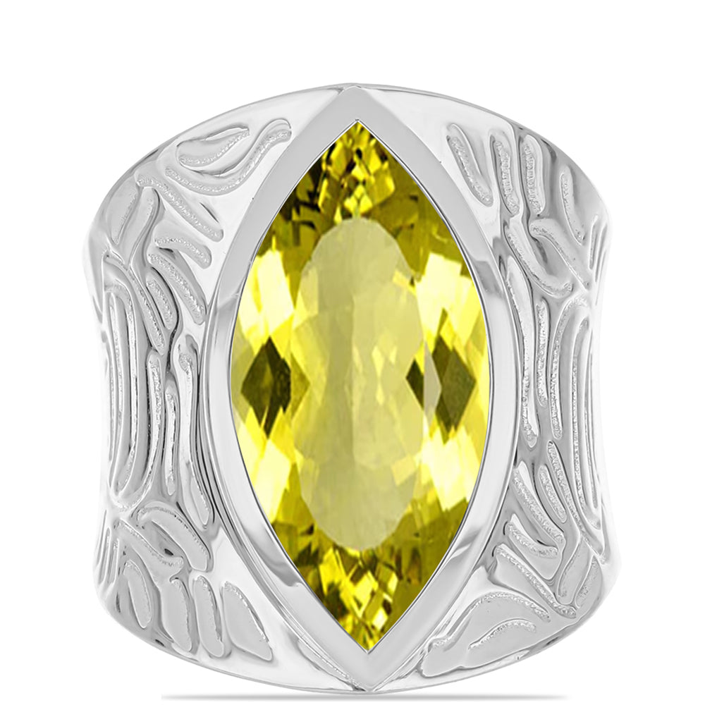 Anillo de Plata con Topacio Limón