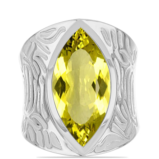 Anillo de Plata con Topacio Limón