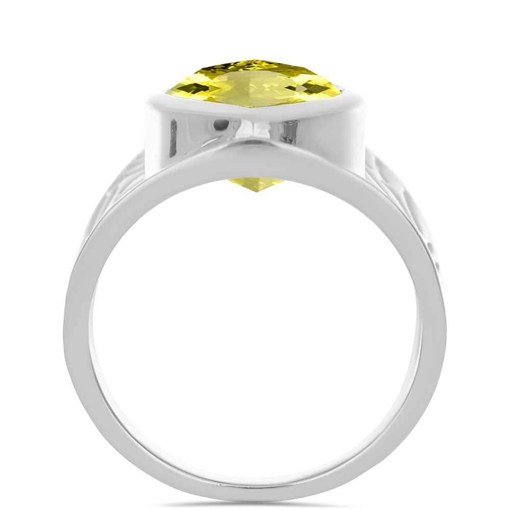 Anillo de Plata con Topacio Limón