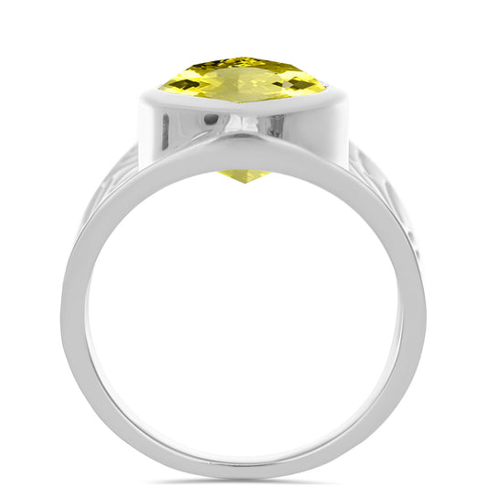 Anillo de Plata con Topacio Limón