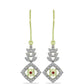 Pendientes de Plata Bañada en Oro con Diamante Rojo y Diamante blanco