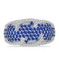 Anillo de Plata con Zafiro Azul Australiano y Topacio Blanco
