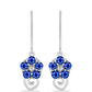 Pendientes de Plata con Zafiro Azul Australiano y Topacio Blanco