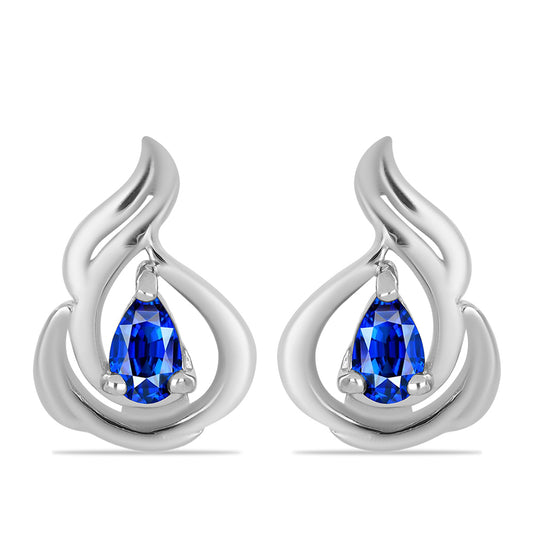 Pendientes de Plata con Zafiro Azul Australiano