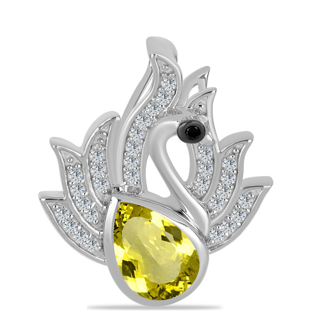 Colgante de Plata con Topacio Limón y Obsidiana 1 