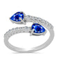 Anillo de Plata con Zafiro Azul Australiano y Topacio Blanco