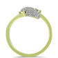Anillo de Plata Bañada en Oro con Diamante Rojo y Diamante blanco