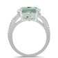 Anillo de Plata con Amatista Verde y Topacio Blanco