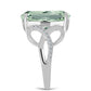 Anillo de Plata con Amatista Verde y Topacio Blanco