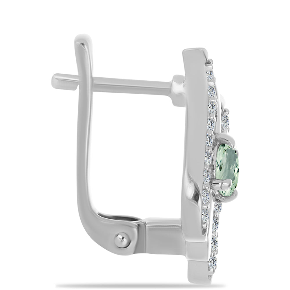 Pendientes de Plata con Amatista Verde y Topacio Blanco 2 