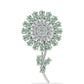 Broche de Plata con Amatista Verde y Topacio Blanco