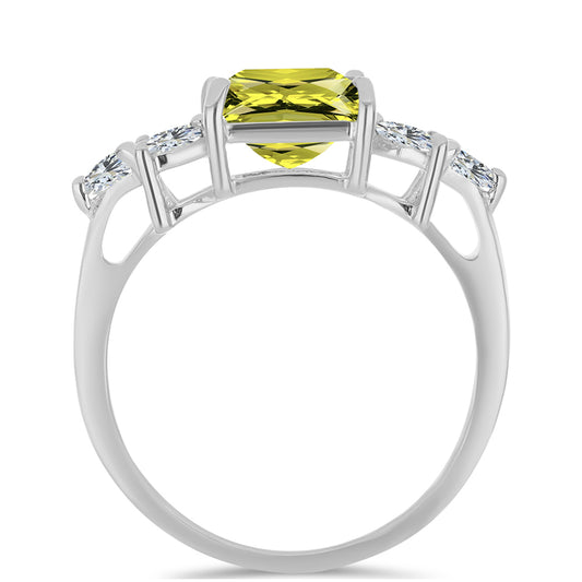 Anillo de Plata con Topacio Limón y Topacio Blanco
