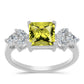 Anillo de Plata con Topacio Limón y Topacio Blanco