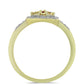 Anillo de Plata Bañada en Oro con Diamante Rojo y Diamante blanco