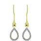 Pendientes de Plata Bañada en Oro con Diamante Rojo y Diamante blanco