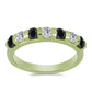 Anillo de Plata Bañada en Oro con Obsidiana y Topacio Blanco
