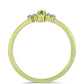 Anillo de Plata Bañada en Oro con Diamante Rojo y Diamante blanco