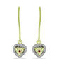 Pendientes de Plata Bañada en Oro con Diamante Rojo y Diamante blanco