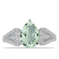 Anillo de Plata con Amatista Verde y Topacio Blanco