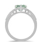 Anillo de Plata con Amatista Verde y Topacio Blanco