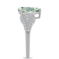 Anillo de Plata con Amatista Verde y Topacio Blanco