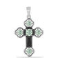 Cruz Colgante de Plata con Amatista Verde