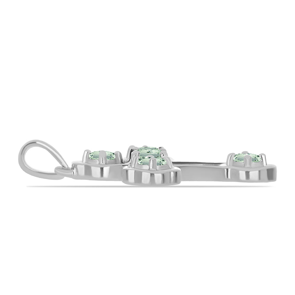Cruz Colgante de Plata con Amatista Verde 2 