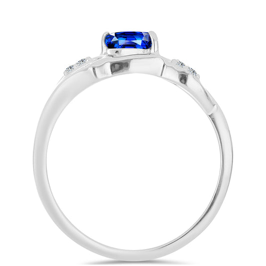 Anillo de Plata con Zafiro Azul Australiano y Topacio Blanco