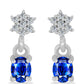 Pendientes de Plata con Zafiro Azul Australiano y Topacio Blanco