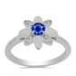 Anillo de Plata con Zafiro Azul Australiano y Topacio Blanco