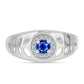 Anillo de Plata con Zafiro Azul Australiano y Topacio Blanco