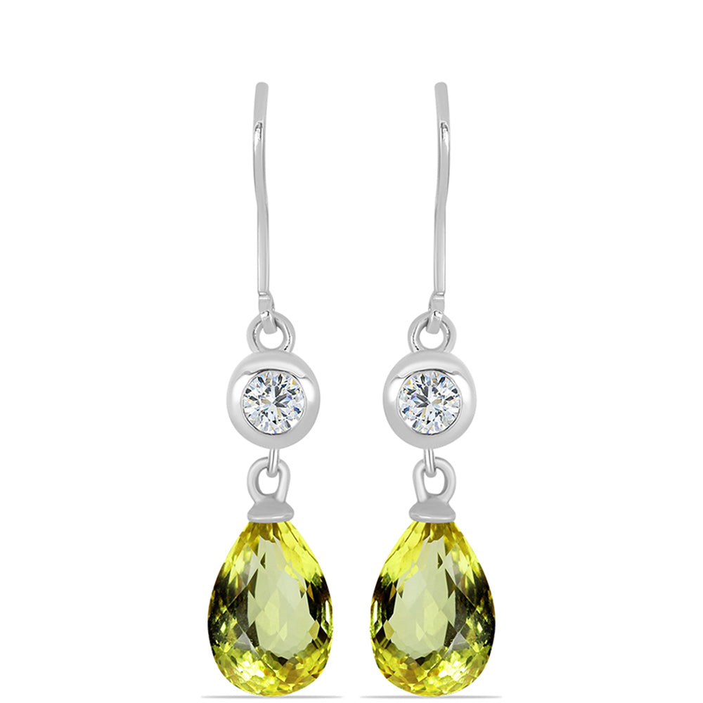 Pendientes de Plata con Topacio Limón y Topacio Blanco 1 