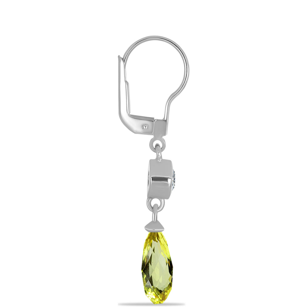 Pendientes de Plata con Topacio Limón y Topacio Blanco 2 