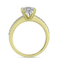 Anillo de Plata Bañada en Oro con Diamante certificado y cultivado en laboratorio y Zircón blanco natural