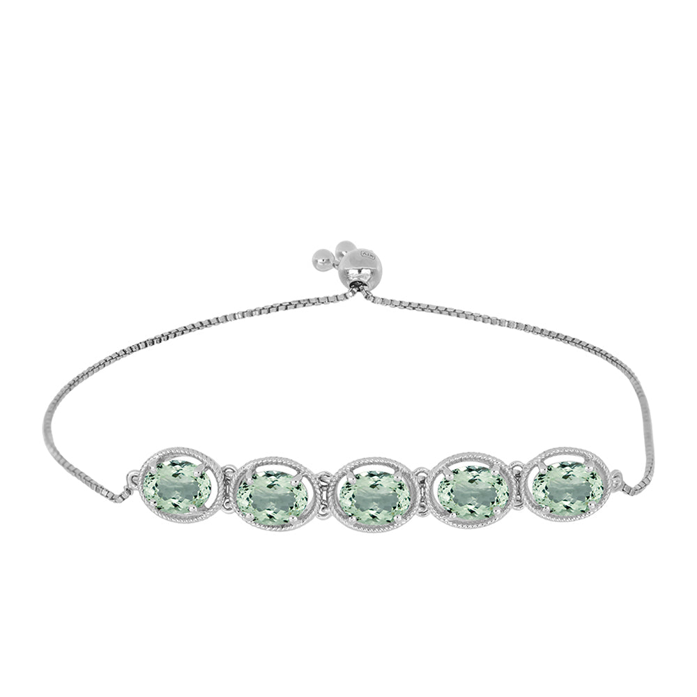 Pulsera de Plata con Amatista Verde 1 