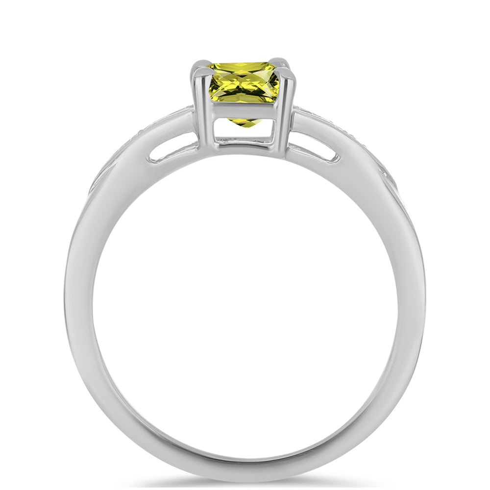 Anillo de Plata con Topacio Limón y Topacio Blanco 2 