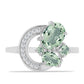 Anillo de Plata con Amatista Verde y Topacio Blanco