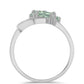 Anillo de Plata con Amatista Verde y Topacio Blanco